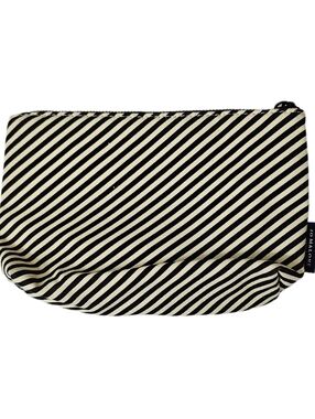 Jo Malone pin striped cream and black makeup cosmetics beauty zip bag new